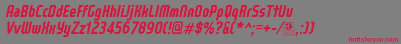 WoxModelistBoldItalicDemo Font – Red Fonts on Gray Background