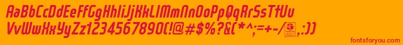 WoxModelistBoldItalicDemo Font – Red Fonts on Orange Background