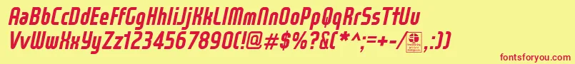 WoxModelistBoldItalicDemo Font – Red Fonts on Yellow Background