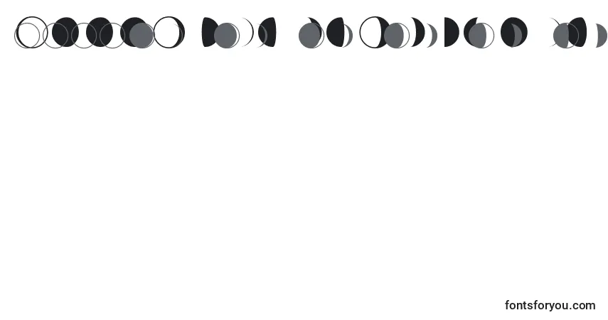 Schriftart MoonPhasesRegular – Alphabet, Zahlen, spezielle Symbole
