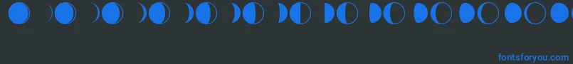 Шрифт MoonPhasesRegular – синие шрифты на чёрном фоне