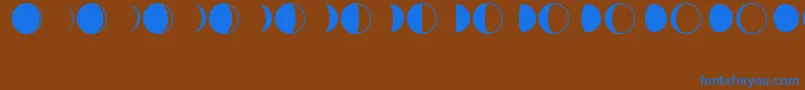 フォントMoonPhasesRegular – 茶色の背景に青い文字