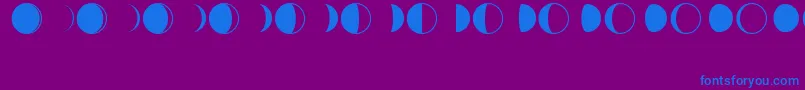 フォントMoonPhasesRegular – 紫色の背景に青い文字