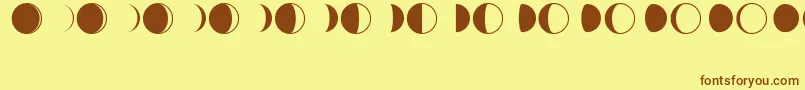 MoonPhasesRegular Font – Brown Fonts on Yellow Background