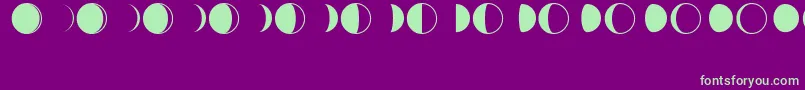 MoonPhasesRegular Font – Green Fonts on Purple Background