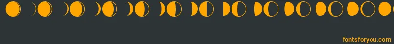 フォントMoonPhasesRegular – 黒い背景にオレンジの文字