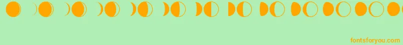 MoonPhasesRegular Font – Orange Fonts on Green Background