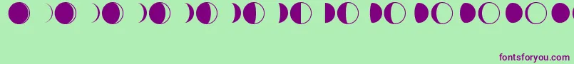 MoonPhasesRegular Font – Purple Fonts on Green Background