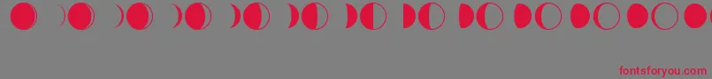 MoonPhasesRegular Font – Red Fonts on Gray Background