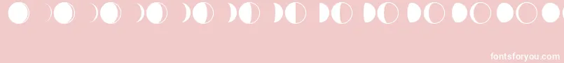 MoonPhasesRegular-fontti – valkoiset fontit vaaleanpunaisella taustalla