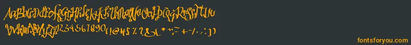 フォントSathas – 黒い背景にオレンジの文字