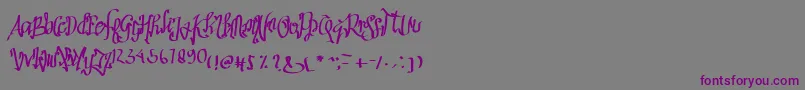 Sathas Font – Purple Fonts on Gray Background