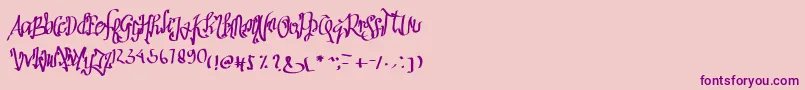 Weitere Informationen zur Sathas-Schriftart Sathas-Schriftart – Violette Schriften auf rosa Hintergrund