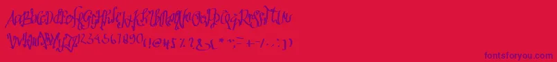Sathas-Schriftart – Violette Schriften auf rotem Hintergrund