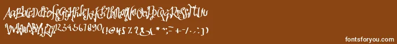 フォントSathas – 茶色の背景に白い文字