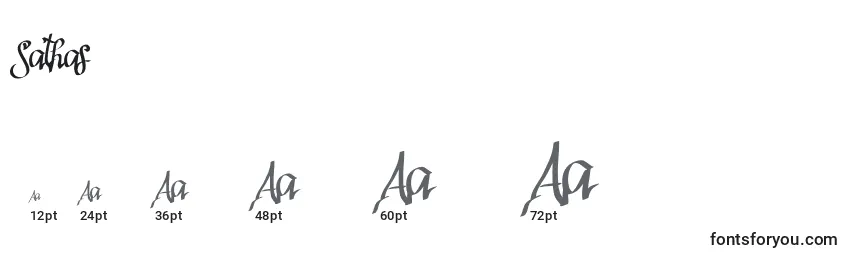 Размеры шрифта Sathas