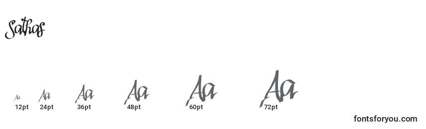 Größen der Schriftart Sathas