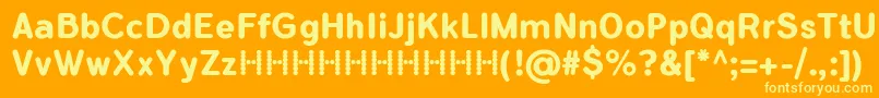 フォントFlamanteRoundBoldFfp – オレンジの背景に黄色の文字