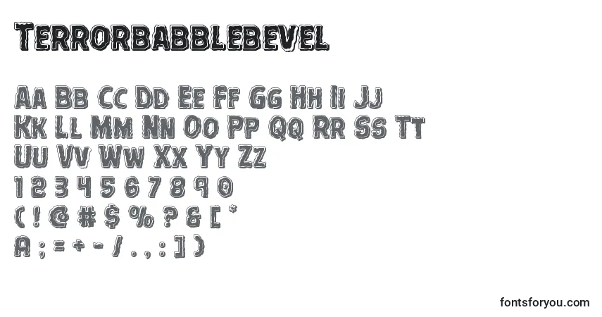 Schriftart Terrorbabblebevel – Alphabet, Zahlen, spezielle Symbole