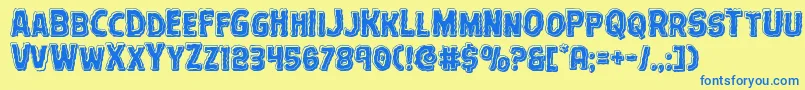 Terrorbabblebevel Font – Blue Fonts on Yellow Background