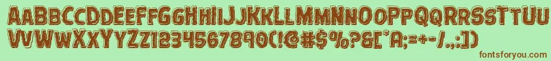 Terrorbabblebevel Font – Brown Fonts on Green Background