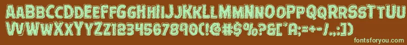 Terrorbabblebevel Font – Green Fonts on Brown Background