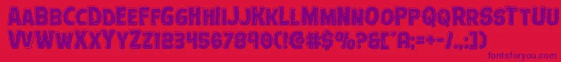 Terrorbabblebevel Font – Purple Fonts on Red Background