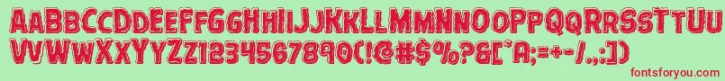 Terrorbabblebevel Font – Red Fonts on Green Background