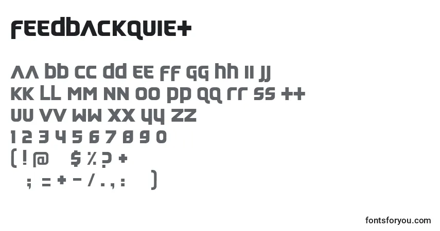 Czcionka FeedbackQuiet – alfabet, cyfry, specjalne znaki
