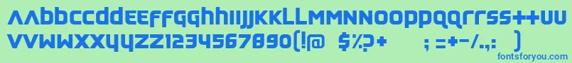 Шрифт FeedbackQuiet – синие шрифты на зелёном фоне