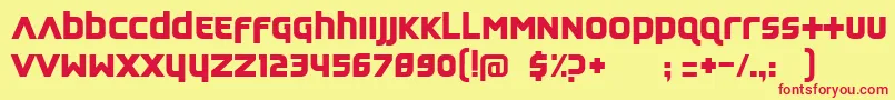 FeedbackQuiet Font – Red Fonts on Yellow Background