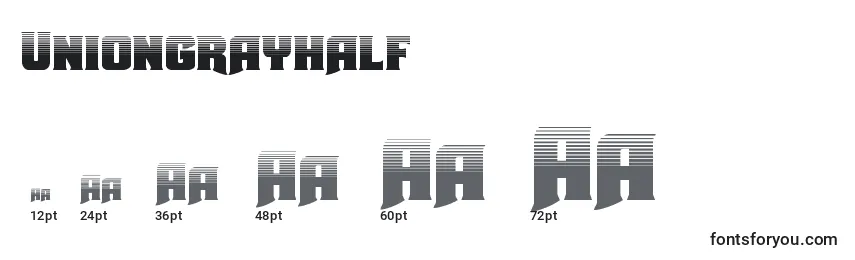 Размеры шрифта Uniongrayhalf