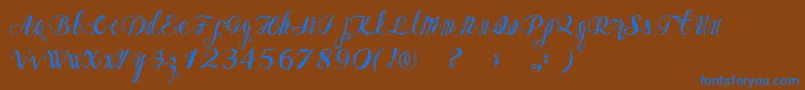Шрифт OzhFont – синие шрифты на коричневом фоне