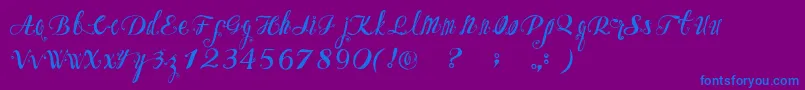 OzhFont-Schriftart – Blaue Schriften auf violettem Hintergrund