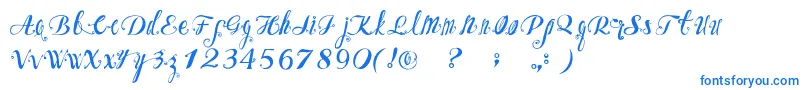 OzhFont Font – Blue Fonts on White Background