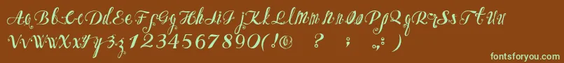 OzhFont Font – Green Fonts on Brown Background