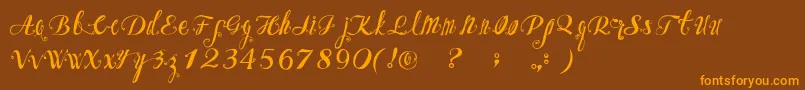 Weitere Informationen zur OzhFont-Schriftart OzhFont-Schriftart – Orangefarbene Schriften auf braunem Hintergrund