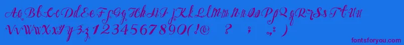 OzhFont Font – Purple Fonts on Blue Background