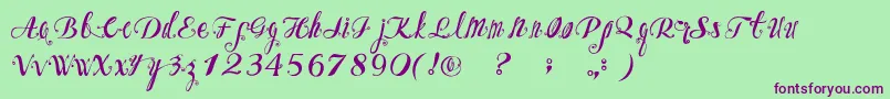 More about OzhFont Font OzhFont Font – Purple Fonts on Green Background