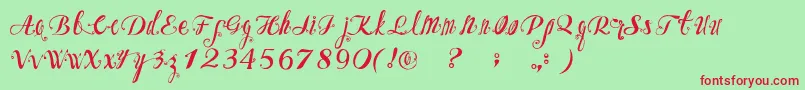 OzhFont Font – Red Fonts on Green Background