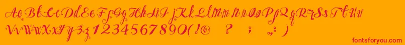 フォントOzhFont – オレンジの背景に赤い文字