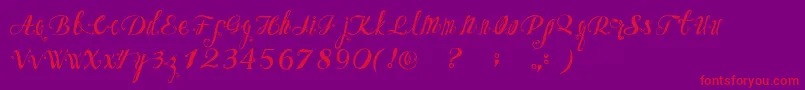 OzhFont Font – Red Fonts on Purple Background
