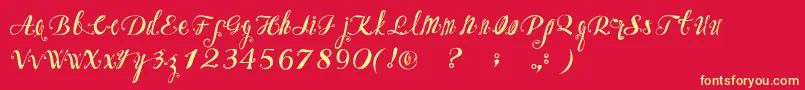 Czcionka OzhFont – żółte czcionki na czerwonym tle