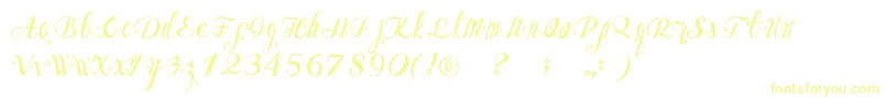 OzhFont-Schriftart – Gelbe Schriften auf weißem Hintergrund