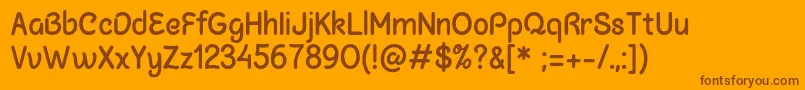 Weitere Informationen zur ChalkmarsBoldSample-Schriftart ChalkmarsBoldSample-Schriftart – Braune Schriften auf orangefarbenem Hintergrund