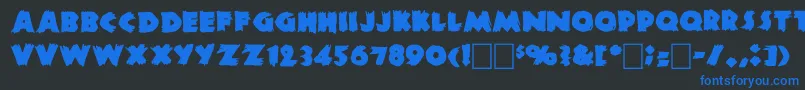 Dszombiec Font – Blue Fonts on Black Background