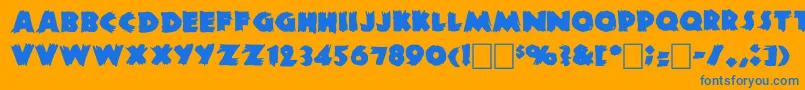 Dszombiec Font – Blue Fonts on Orange Background