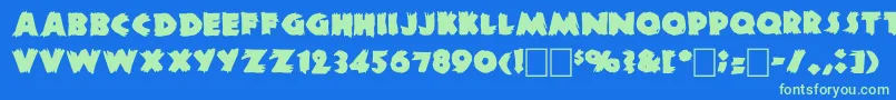 Dszombiec Font – Green Fonts on Blue Background