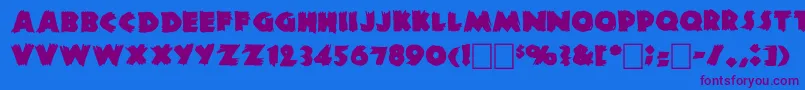 Dszombiec Font – Purple Fonts on Blue Background