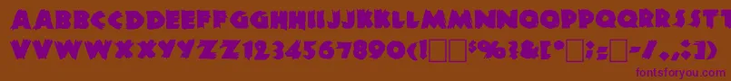 Dszombiec Font – Purple Fonts on Brown Background